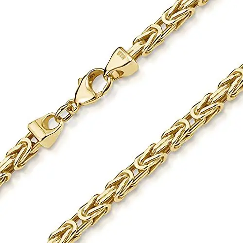 Produktbild: Materia Massive Goldkette Herren - 5mm breite vergoldete Sterling Silber 925 Kette K52-70