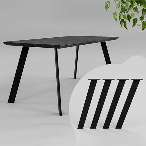 Produktbild: MATERIUM® Tube - Tischbeine - 4X Tischbeine Metall Schwarz 70cm - inkl. Schrauben - Elegantes hochwertiges Design - Esstisch, Schreibtisch (Schwarz, pulverbeschichtet)