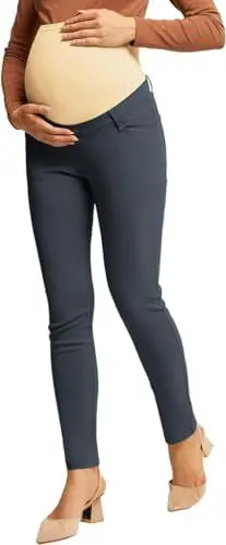 Produktbild: Maternity Hose klassisch schmal geheime Passform Frauenhose für die Arbeit Dunkelgrau M