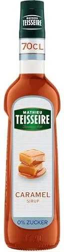 Produktbild: Mathieu Teisseire Karamell 0% Zuckerfreier Sirup, Für Getränke, Erfrischungsgetränke, Cocktails, Kaffee und Desserts, 70cl Flasche