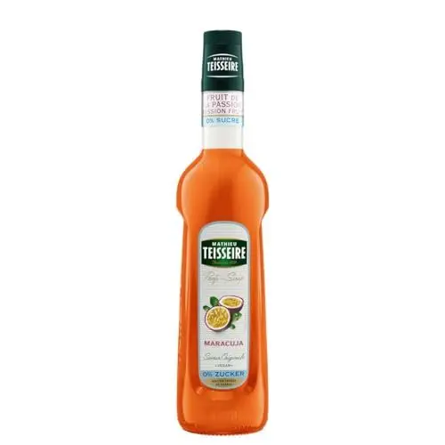 Produktbild: Mathieu Teisseire Maracuja Sirup 0% zuckerfreier Sirup, Für Getränke, Erfrischungsgetränke, Cocktails und Desserts, 70cl Flasche