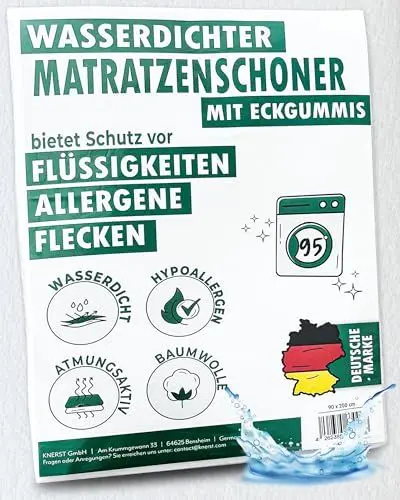 Produktbild: Matratzenschoner 160x200 cm wasserdicht - Inkontinenzunterlage waschbar - 100% wasserdichte Matratzenauflage – Matratzenauflage 160x200 - Inkontinenz Bettunterlage antibakteriell & atmungsaktiv