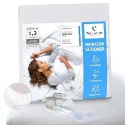 Produktbild: Matratzenschoner 200 x 200 cm wasserdicht, Atmungsaktive Matratzenauflage, Anti-Milben Matratzenbezug, Wasserundurchlässiger Matratzen-Schutz, Matratzen-Topper 200x200, Hygienische Bettunterlage