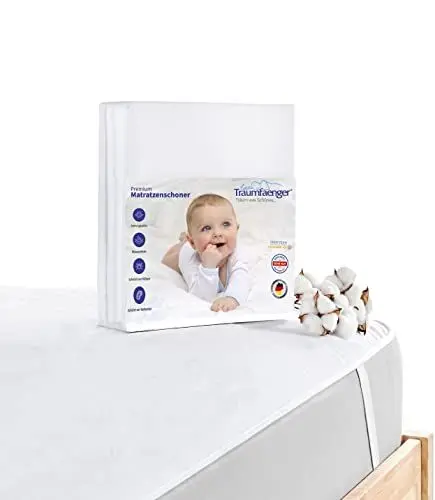 Produktbild: Matratzenschoner 70x140 cm, wasserdicht & atmungsaktiv aus Baumwolle (Oeko-TEX® Standard 100) bietet Matratzenschutz, Nässeschutz dient als Matratzenauflage, waschbar bei 60°