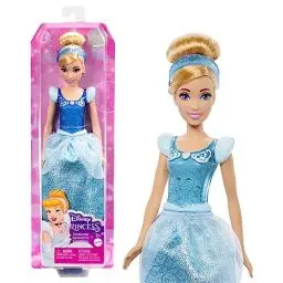 Produktbild: Mattel DISNEY Prinzessin Cinderella - Bewegliche Puppe mit glitzerndem Outfit, abnehmbaren Schuhen und Diadem, kämmbares Haar für Frisierspaß, für Kinder ab 3 Jahren, HLW06