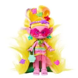 Produktbild: Mattel DREAMWORKS TROLLS Gemeinsam Stark – Hairsational Reveals Viva-Modepuppe, 15 Haar- und Modeaccessoires, pelzige Plüschhaare, juwelenförmiger Behälter, für Kinder ab 3 Jahren, HNF17