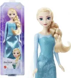Produktbild: Mattel Disney Die Eiskönigin Elsa Puppe, Die Eiskönigin Puppe, kämmbare blonde Haare, beweglich, ausziehbare Schuhe, Disney Geschenke, Spielzeug ab 3 Jahre, HLW47