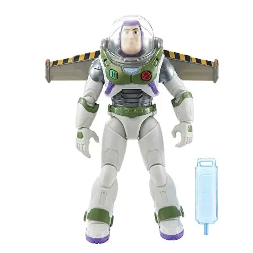 Produktbild: Mattel Disney Pixar Buzz Lightyear Actionfigur Buzz Lightyear und Sein Jet Pack (30 cm), sprechende Figur (französische Version), mit Dampfleiste, Spielzeug für Kinder, ab 4 Jahren, HJJ37