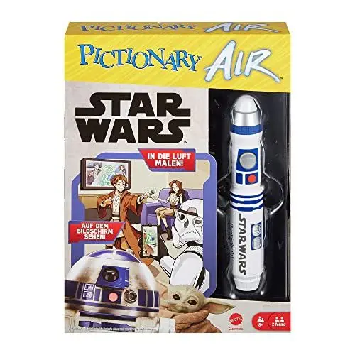 Produktbild: Mattel Games HHM49 - Pictionary Air Star Wars (deutsche Version), Scharade, Zeichen-Spiel zum Verbinden mit dem Smartphone oder Tablet, Familien-Spiel für Erwachsene und Kinder ab 8 Jahren