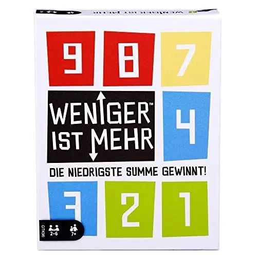 Produktbild: Mattel Games - GTK96 Weniger ist Mehr Kartenspiel, Gesellschaftsspiel, Familienspiel, geeignet für 2 - 6 Spieler, Kartenspiele ab 7 Jahren
