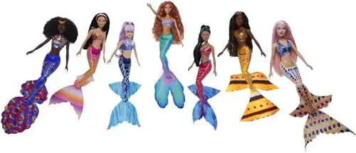 Produktbild: Mattel DISNEY Arielle, die Meerjungfrau - Arielle und ihre 6 Geschwister Caspia, Indira, Perla, Karina, Mala und Tamika, für Kinder ab 3 Jahren, HPT16