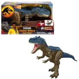 Produktbild: Mattel Jurassic World: Die Chaostheorie Netflix - Riesendino Allosaurus Actionfigur, extragroßer Dinosaurier, kann 20 Minifiguren verschlingen, ca. 96 cm lang, XL Action-Spielzeug, HRX53