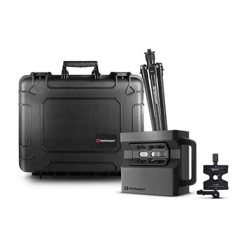 Produktbild: Matterport Pro2 3D 360-Grad-Kamera Paket - Enthält Pro2 3D-Kamera, Stativ, Klemme und tragbare 20-Zoll-Tragetasche - Virtuelle 3D-Rundgang Erlebnisse mit 360-Grad-Ansichten und 4K-Fotografie