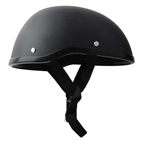 Produktbild: Mattschwarzer Motorradhelm Halbschale Roller Helm Scooter-Helm Chopper Helm Erwachsene Herren Universal Halbhelme für Roller Bike, E Bike Sommerhelm