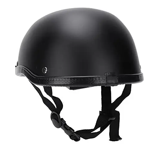Produktbild: Mattschwarzer Motorradhelm mit Totenkopfkappe, S, M, L, XL, Leichte ABS-Schale mit Gepolstertem Innenfutter, Stahlnieten für Sicheren Sitz (XL)