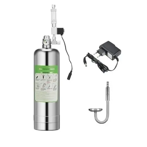 Produktbild: Matybobe CO2-Generatorsystem-Kit, CO2-Edelstahl-Zylindergeneratorsystem mit Magnetventil, Blasendiffusor, Kohlendioxid-Reaktor-Kit für Pflanzenaquarien