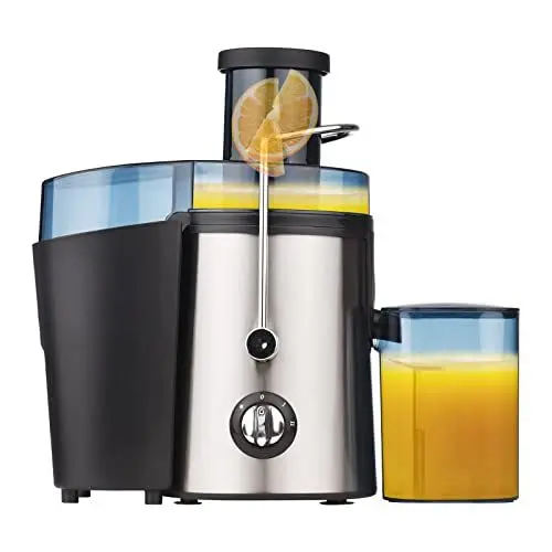 Produktbild: Matybobe Swiitol Entsafter für den Haushalt, großes Kaliber, elektrisch, Edelstahlgehäuse, 800 W, hohe Leistung, starker Obst- und Gemüseextraktor, Trennung von Saftrückständen