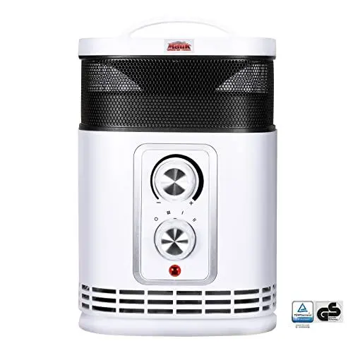 Produktbild: MAUK® PTC Keramik Heizlüfter | 1500 W 3 Stufen Thermostat | Elektro Heizung für Camping & Bad | energiesparend & leise