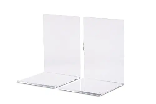 Produktbild: MAUL Buchstütze aus Acryl (2er Pack) 10x10x13cm | Bücherhalter, Organzier für Kinder, Bücher, Büro, Regal | Bücherstütze im stilvollen Acryl Design | möbelschonender Buchhalter | Glasklar