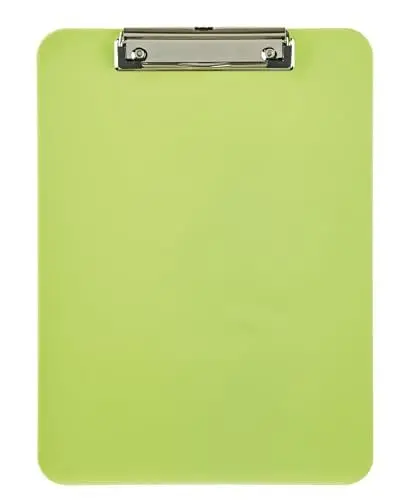 Produktbild: MAUL Klemmbrett A4 Colour My Work Schreibbrett aus Kunststoff im DIN A4 Format Clipboard zum Aufhängen Klemmer zur Aufbewahrung von Papier für Büro, Küche und Werkstatt Lime