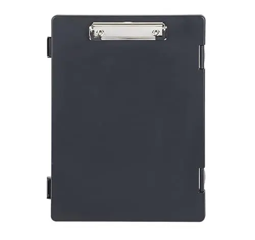 Produktbild: MAUL Klemmbrett A4 | Dokumentenmappe A4 mit Aufbewahrungsbox für Kugelschreiber, Papier und Notizblock | Seitliche Öffnung | Passend für Rucksack, Aktentasche und Schulranzen | Schwarz