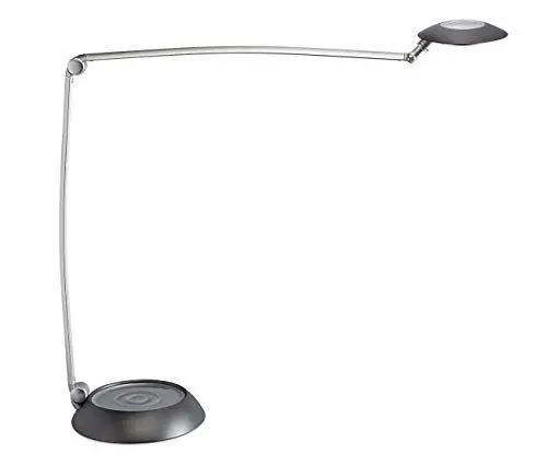 Produktbild: MAUL LED Tischleuchte MAULspace | Dimmbare Tischlampe aus Aluminium | Moderne Schreibtischlampe mit 46 cm Höhe, 2080 Lux und 691 Lumen | 5 Stufen Dimmer für anpassbare Helligkeit | Silber