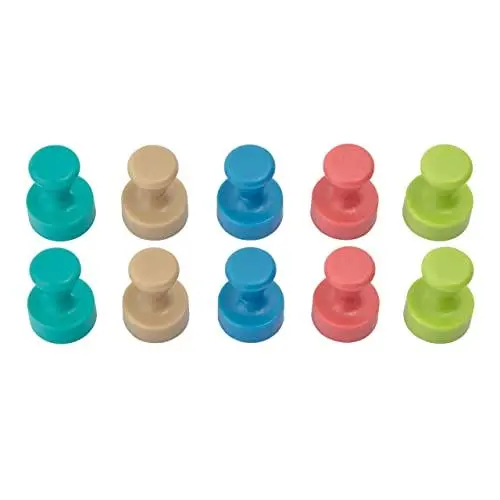 Produktbild: MAUL Neodym Kegelmagnet Ø12x16mm (10 Stück) | Magnet für Magnettafel, Whiteboard, Büro, Kühlschrank | Magnete stark mit 1,5 kg Haftkraft | Magnete in modernem Design | Bunt - Moderne Farben