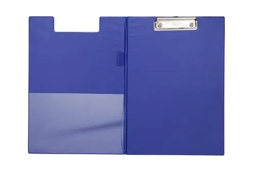 Produktbild: MAUL Schreibmappe A4 | Mappe aus Karton mit Folienüberzug zum Zuklappen | Dokumentenmappe A4 mit Fach für Papier | Praktische Dokumententasche zum Aufhängen | Aktenmappe für Büro | Blau