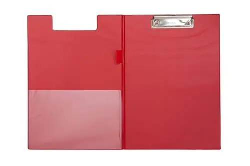 Produktbild: MAUL Schreibmappe A4 | Mappe aus Pappe mit Folienüberzug zum Zuklappen | Dokumentenmappe A4 mit Fach für Papier | Praktische Dokumententasche zum Aufhängen | Aktenmappe für Büro | Rot