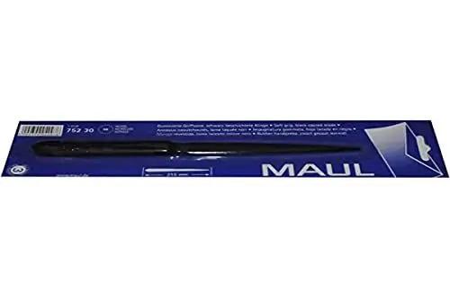 Produktbild: MAUL Brieföffner 21,3 x 1,5 x 1 cm | Brieföffner Edelstahl mit gummierter Griffzone | Zum sauberen Öffnen von Briefumschlägen | Brieföffner modern für Haushalt und Büro | Schwarz
