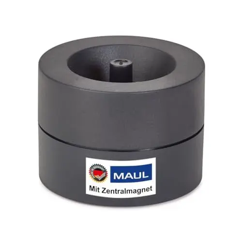 Produktbild: Maul Klammernspender MAULpro Eco Ø 7,3 x 6 cm | Schreibtisch Organizer aus über 85% recyceltem Kunststoff | Schreibtisch Zubehör mit Magnet für Büroklammern | Inklusive 15 Klammern | Schwarz