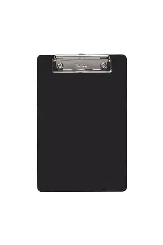 Produktbild: Maul Klemmbrett A5 | Schreibbrett aus Kunststoff im DIN A5 Hochformat | Clipboard zum Aufhängen | Klemmer zur Aufbewahrung von Papier | für Büro, Küche und Werkstatt | Schwarz