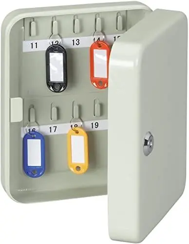 Produktbild: Maul Schlüsselkasten 20x16,5x6 cm | Schlüsselschrank für 20 Schlüssel | Abschließbarer Schrank aus legiertem Stahl | Inkl. Schlüsselanhänger | Ideal für Werkstatt, Büro und Flur | Grau
