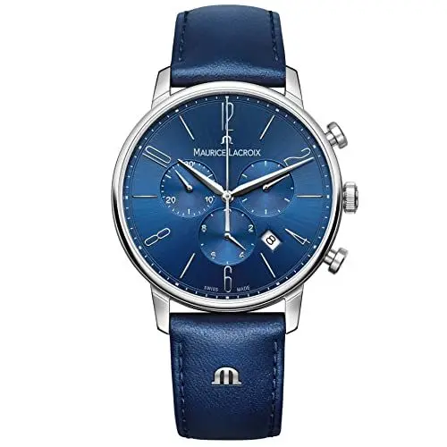 Produktbild: MAURICE LACROIX Men's Blue Eliros Chronograph Leather Watch EL1098-SS001-420-4