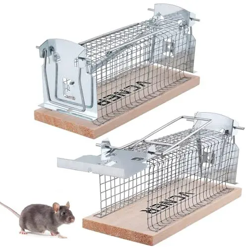 Produktbild: Mausefalle lebend, Hochsensitive Lebendfalle Maus 2er Set, Doppeltür & Transportgriffen, Lebendfalle Mäuse Wiederverwendbar Draussen, Innen, Kleintiere, No Touch, Haustiersicher
