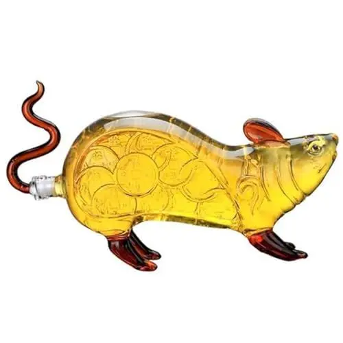 Produktbild: Mausförmiger Whisky-Dekanter, transparenter Tier-Alkohol-Dekanter für Whiskey, Rattenförmiges Weintrinkgeschirr aus Glass, Wodka, Rum, Tequila, Geschenk für Weinliebhaber