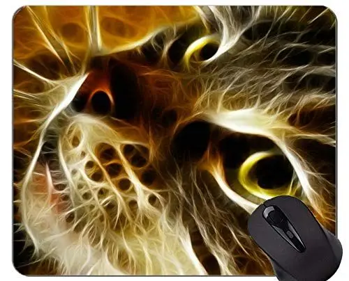Produktbild: Mauspad mit genähtem Rand, Kätzchen-Fraktalbabykatze Home Office-Computerzubehör Mousepads