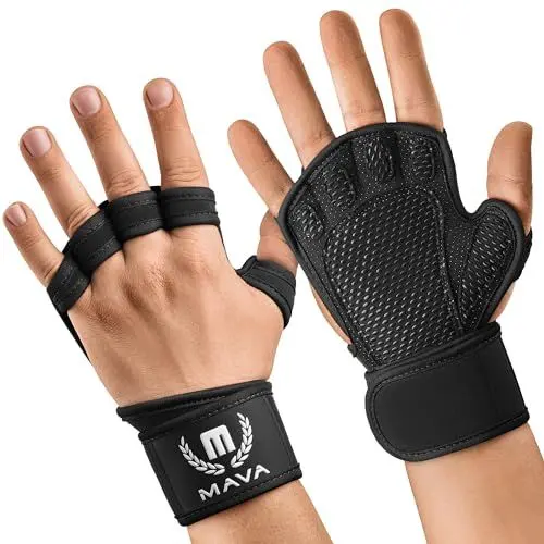Produktbild: Mava Sports Belüftete Handschuhe für Männer und Frauen | mit integrierten Handgelenksmanschetten und vollflächiger Silikonpolsterung | Perfekt für Gewichtheben, Cross-Training, WOD