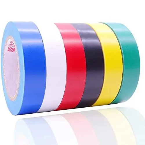 Produktbild: Maveek Isolierband Farbig Set, 6 Rollen 17 mm x 9m Farbiges Isolierband Wasserdicht Schwer Entflammbar PVC Elektrisch klebeband für Kabel Isolierung und Reparaturen