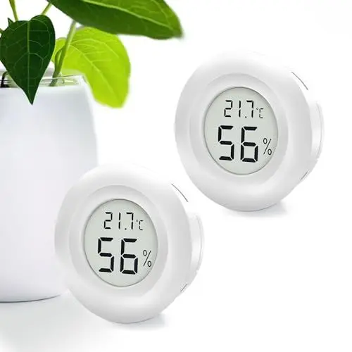 Produktbild: MAVORI® 2 x Thermometer Hygrometer mini mit C/F und on/off Funktion - Temperaturmessgerät und Luftfeuchtigkeitsmesser - präziser Raumthermometer innen und Hygrometer innen zur Kontrolle des Raumklimas