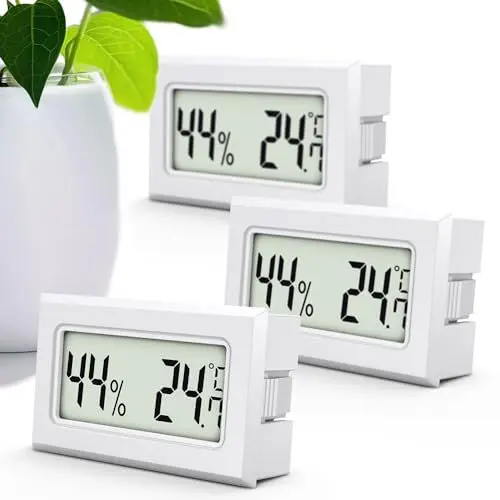 Produktbild: MAVORI® 3 x Thermo Hygrometer mini digital - 2 in 1 Temperatur und Luftfeuchtigkeitsmesser - Mini Thermometer und Hydrometer Feuchtigkeit digital - präzise Messwerte - inkl. Batterien