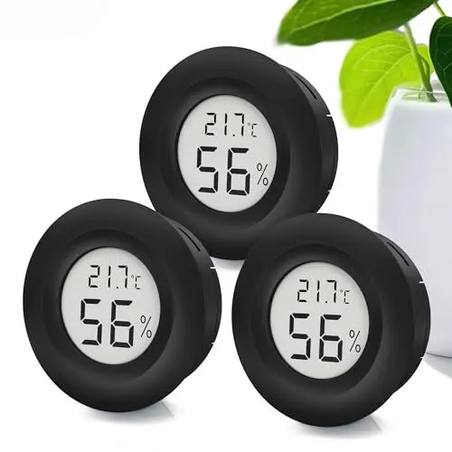Produktbild: MAVORI® 3 x Thermometer Hygrometer mini mit C/F und on/off Funktion - Temperaturmessgerät und Luftfeuchtigkeitsmesser - präziser Raumthermometer innen und Hygrometer innen zur Kontrolle des Raumklimas