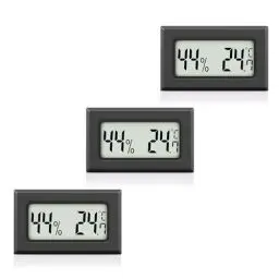 Produktbild: MAVORI® 3 x Thermo Hygrometer mini digital - 2 in 1 Temperatur und Luftfeuchtigkeitsmesser - Mini Thermometer und Hydrometer Feuchtigkeit digital - präzise Messwerte - inkl. Batterien