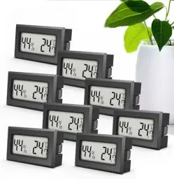 Produktbild: MAVORI® 8 x Thermo Hygrometer mini digital - 2 in 1 Temperatur und Luftfeuchtigkeitsmesser - Mini Thermometer und Hydrometer Feuchtigkeit digital - präzise Messwerte - inkl. Batterien