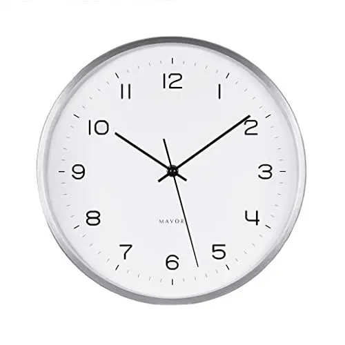 Produktbild: MAVORI® Wanduhr ohne Tickgeräusche 30cm - Quarz Laufwerk & Metallrahmen - Wanduhr groß & lautlos für Wohnzimmer & als Küchenuhr - Hochwertige & geräuschlose Wanduhren - Wall Clock Modern