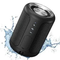Produktbild: MAWODE T10 Bluetooth Lautsprecher, wasserdicht, 8 Std. Wiedergabezeit, tragbar, klein, leicht, Mini, kabellos, Dusche Lautsprecher, Aux und TF-Kartenunterstützung (Blau) (Schwarz)