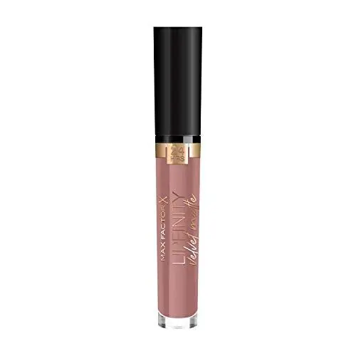 Produktbild: Max Factor Lipfinity Velvet Matte Elegant Brown 35 – Liquid Lippenstift mit mattem Finish in elegantem Nudeton – Mit pflegendem Kokosöl – Hält bis zu 24 Stunden