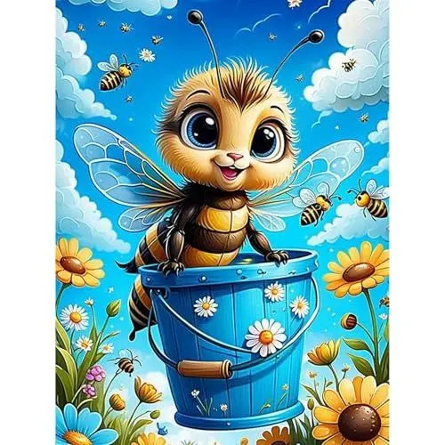 Produktbild: MAXBYE Honigbiene DIY Diamond Painting Set für Erwachsen, 5D Diamant Painting Bilder Kinder, Diamond Art Painting Kit für Home Wand Décor 30x40cm
