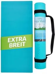 Produktbild: MAXEEZ Yogamatte XXL (30% breiter) - rutschfeste Fitnessmatte extra breit - große Gymnastikmatte für maximalen Komfort - Pilates Matte aus umweltfreundlichem biologisch abbaubarem TPE (türkis)