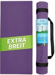 Produktbild: MAXEEZ Yogamatte XXL (30% breiter) - rutschfeste Fitnessmatte extra breit - große Gymnastikmatte für maximalen Komfort - Pilates Matte aus umweltfreundlichem biologisch abbaubarem TPE (violet)